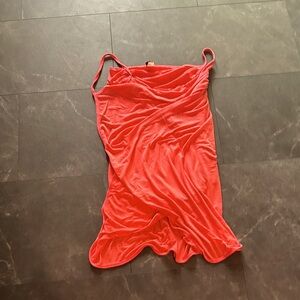Vibrant Coral Slip Dress 31